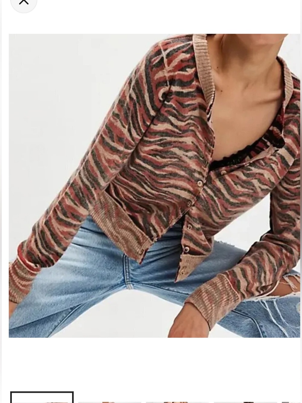 Free People Nocturnal Patterned Cashmere Cardi Cuban Combo NWT Size XL